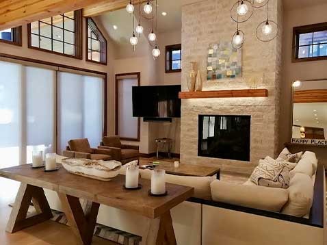 Modern, rustic living room